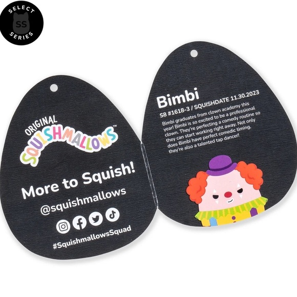 🇺🇸 NWT 8" Bimbi Squishmallow🤡 Select series - Picture 5 of 8